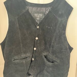 Cody James Men's Suede Black Vest